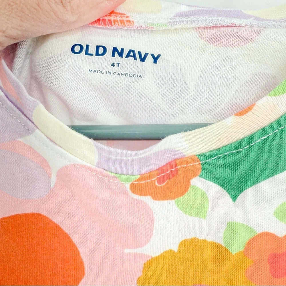 Old Navy Orange Pink Sundress Flutter Sleeve Casual